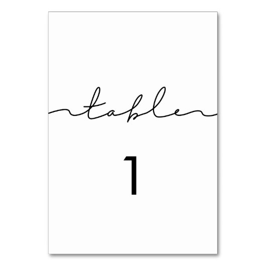 Numéro De Table Calligraphie moderne minimaliste manuscrite (Par défaut)