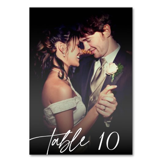 Numéro De Table Calligraphie moderne Script superposer Mariage pho (Dos)