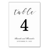 Numéro De Table Calligraphie noir et blanc moderne. Mariage (Par défaut)