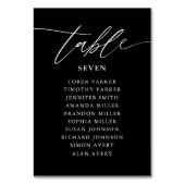 Numéro De Table Calligraphie noir Mariage rustique Tableau de sièg (Dos)