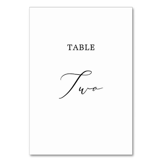 Numéro De Table Calligraphie noire délicate Tableau Deux Numéro de (Par défaut)