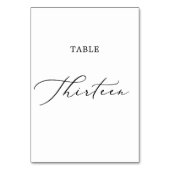 Numéro De Table Calligraphie noire délicate Tableau Treize (Dos)