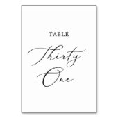 Numéro De Table Calligraphie noire délicate Tableau Trente et un (Dos)
