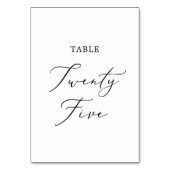 Numéro De Table Calligraphie noire délicate Tableau Vingt-cinq (Dos)