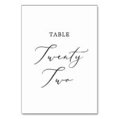 Numéro De Table Calligraphie noire délicate Tableau Vingt-deux (Dos)