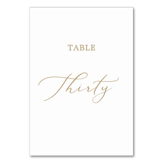 Numéro De Table Calligraphie Or Délicate Table Trente (Par défaut)