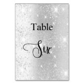 Numéro De Table Calligraphie parties scintillant en argent tableau (Dos)