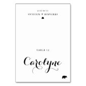 Numéro De Table Calligraphie Pork Repas Choix Mariage Place Card (Par défaut)