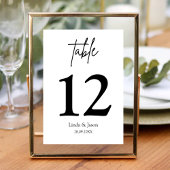 Numéro de Table Calligraphié pour Mariage de Luxe