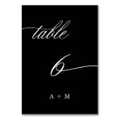 Numéro De Table Calligraphie romantique Mariage numéro 6, noir (Par défaut)