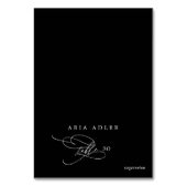 Numéro De Table Calligraphie romantique Menu Noir Option Placer le (Par défaut)