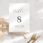 Numéro De Table Calligraphie simple et élégante Mariage noir et bl<br><div class="desc">Calligraphie simple et élégante Mariage noir et blanc Numéro de table</div>