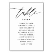 Numéro De Table Calligraphie simple Mariage rustique (Dos)
