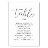 Numéro De Table Calligraphie simple Mariage rustique (Dos)