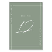 Numéro De Table Calligraphie simple moderne vert sauge (Par défaut)