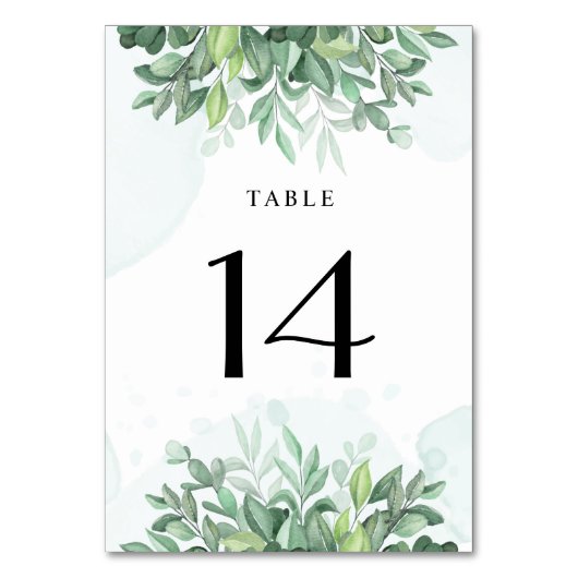 Numéro De Table Calligraphie simple végétation rustique (Dos)