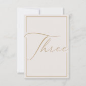 Numéro de table calligraphique ivoire minimaliste (Devant)