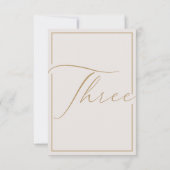 Numéro de table calligraphique ivoire minimaliste (Dos)