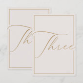 Numéro de table calligraphique ivoire minimaliste (Devant / Derrière)