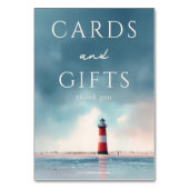 Numéro De Table Calm Blue Coastal Lighthouse Scene (Dos)