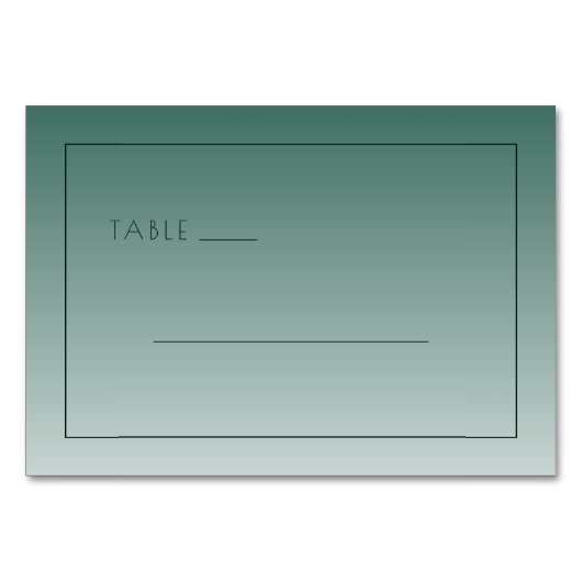 Numéro De Table Calm Teal Minimalist Table Sign (Devant)