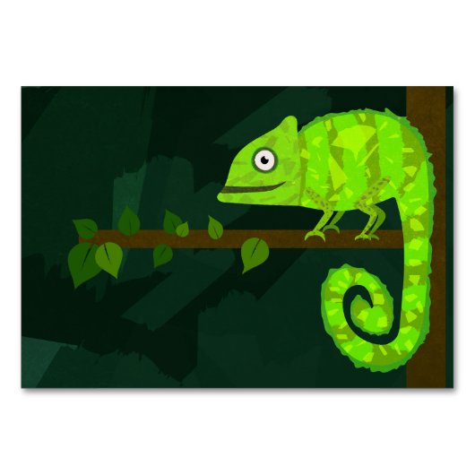 Numéro De Table Caméléon vert mignon (Devant)