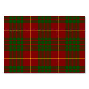 Numéro De Table Cameron tartan rouge vert plaid