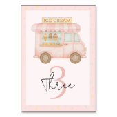 Numéro De Table Camion à glace rose (Dos)
