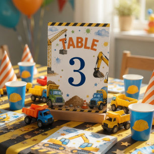 Numéro De Table Camion d'anniversaire de construction Fête d'anniv