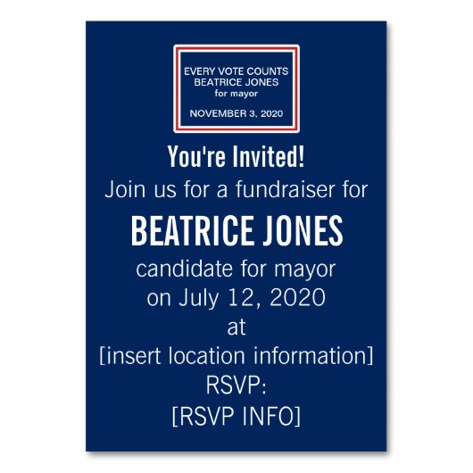 Numéro De Table Campagne de collecte de fonds Red and White Frame  (Par défaut)