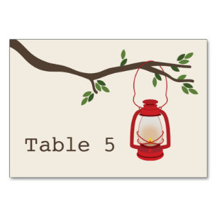 Numéro De Table Camping Lanterne & Mariage de la branche Arbre Num