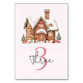 Numéro De Table Candy Gingerbread Maison rose Anniversaire (Dos)