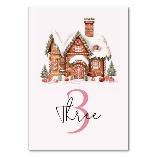 Numéro De Table Candy Gingerbread Maison rose Anniversaire (Par défaut)