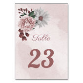 Numéro De Table cannelle rose rose blanc floral (Dos)