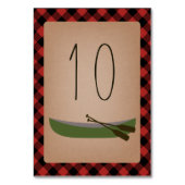 Numéro De Table Canoë Plaid de bûcheron + Flèches (Dos)
