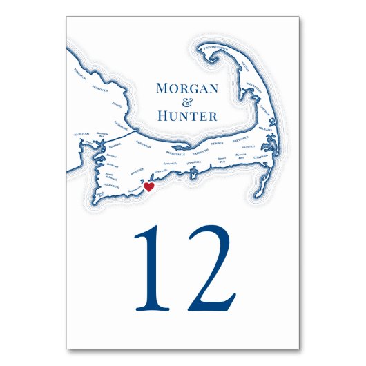 Numéro De Table Cape Cod Destination Wedding (Par défaut)