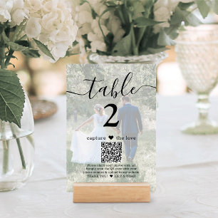 Numéro De Table Capturez le Mariage photo Love QR Code Light 2