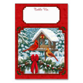 Numéro De Table Cardinaux de Noël Mangeoire Rouge (Dos)