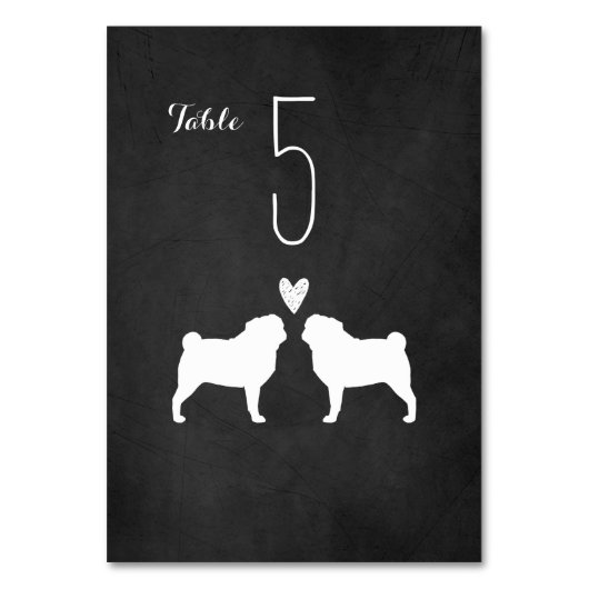 Numéro De Table Carlin Silhouettes Chalboard Style Mariage (Dos)