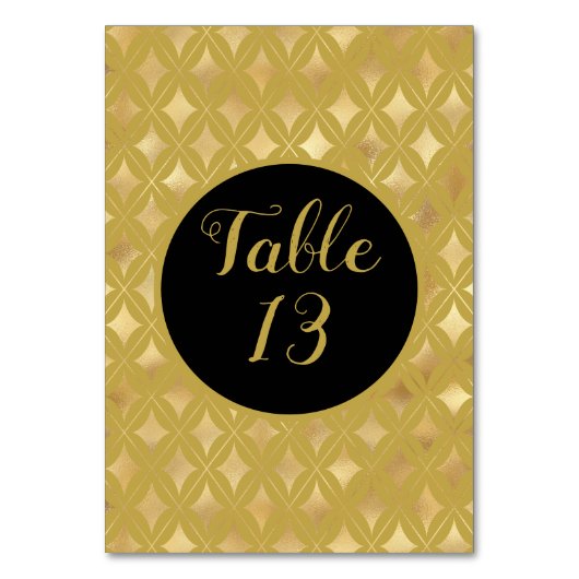 Numéro De Table Carnaval d'or Arlequin Diamants (Dos)