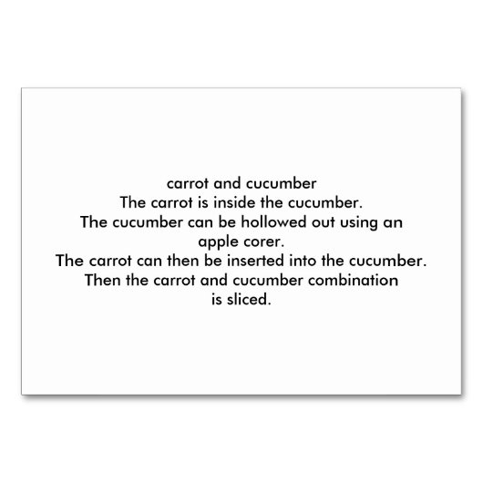 Numéro De Table Carottes Lecture Concombre Carottes pour Adultes (Dos)