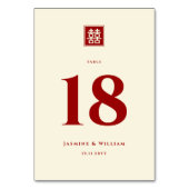 Numéro De Table Carré classique double bonheur Mariage chinois (Dos)