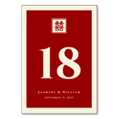 Numéro De Table Carré classique double bonheur Mariage chinois (Dos)