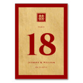 Numéro De Table Carré classique Double Xi Mariage chinois d'or (Par défaut)