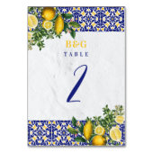 Numéro De Table Carrelage méditerranéen Itinéraire Mariage citron (Dos)