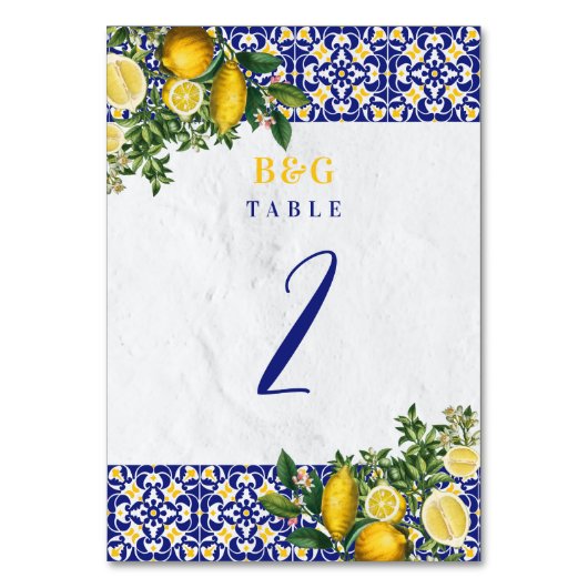 Numéro De Table Carrelage méditerranéen Itinéraire Mariage citron (Par défaut)