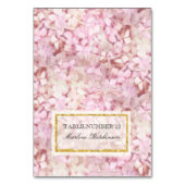 Numéro de table Carte de place Pink Hydrangeas Gol (Par défaut)