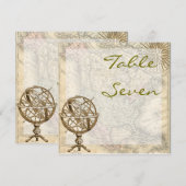 Numéro de table carte vintage (Devant / Derrière)