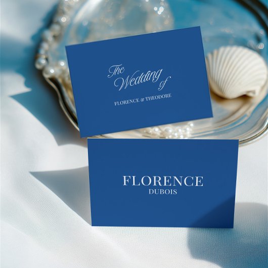 Numéro De Table Carton de Table de Mariage Élégant Classique Bleu