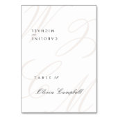 Numéro De Table Carton de table pliable à monogramme de calligraph (Par défaut)